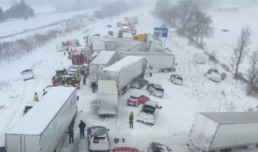 Massive 100-Vehicle Pileup Shuts Down Interstate 196 in Michigan
